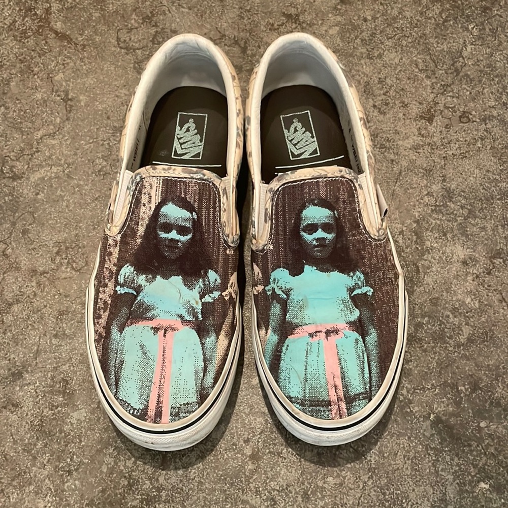 Vans Graphic Slip-On Sneakers - Brown and Blue